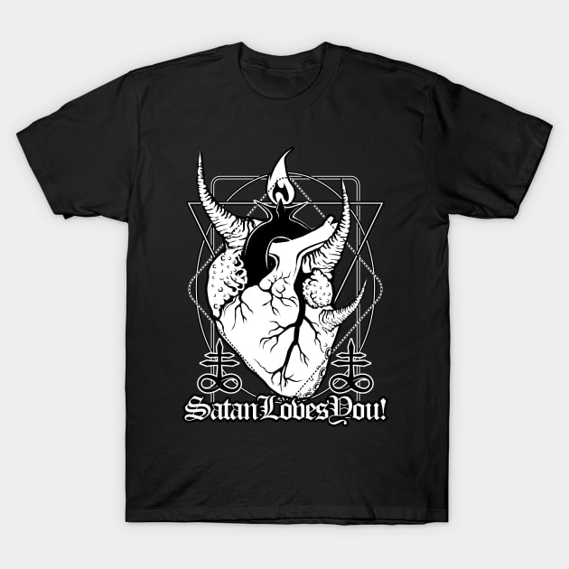 Baphoheart: Satan Loves You! T-Shirt by Von Kowen